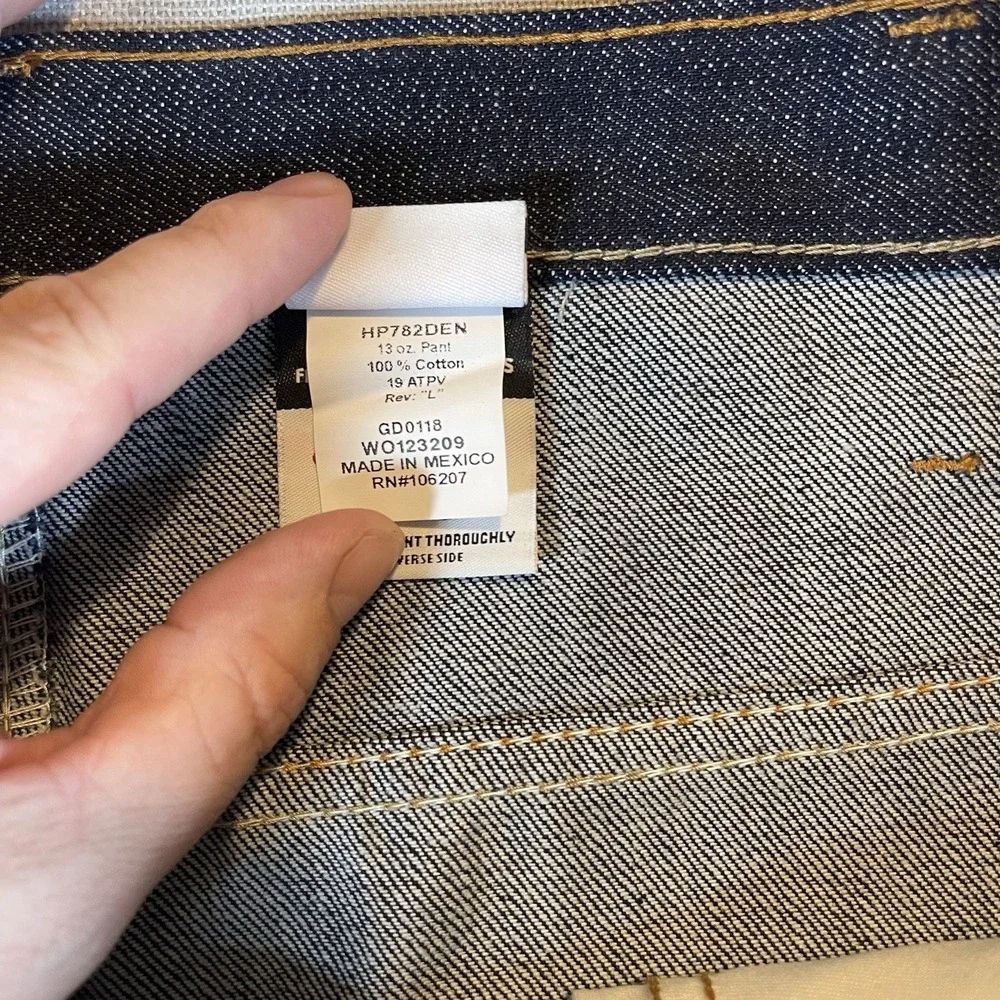 Crude FR Fire Resistant CAT 2 Carpenter Jeans Dark Wash NWT 42x32 Workwear Denim